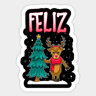 Feliz Navidad Matching Couple Sweaters Sticker